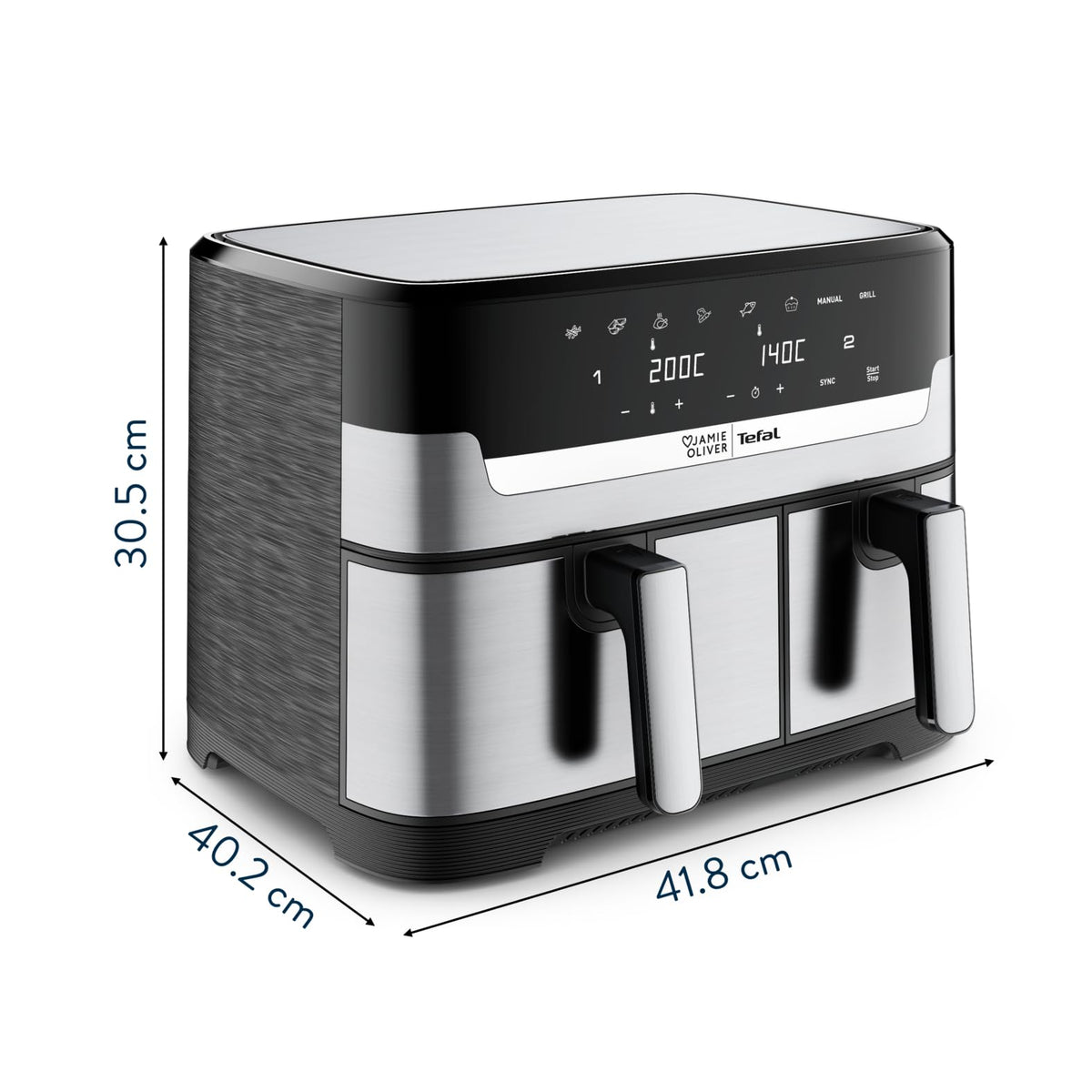 Jamie Oliver by Tefal Dual Drawer Heißluftfritteuse 8,3 L – Airfryer