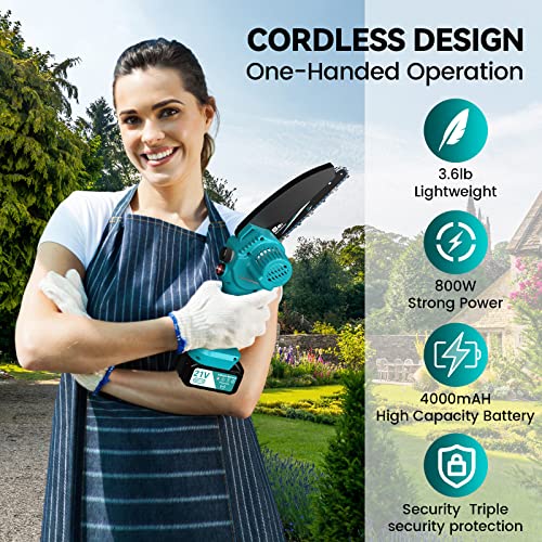Seesii Mini Chainsaw Cordless 6 inch,CH600+