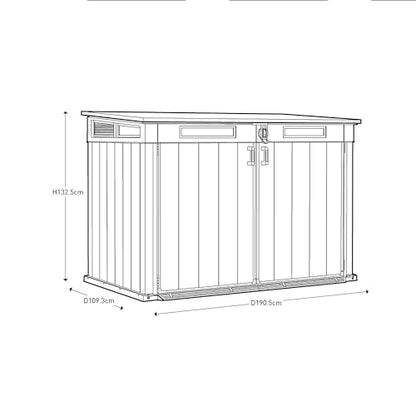 Keter Grande Store Outdoor Double Door Garden Furniture Storage Shed