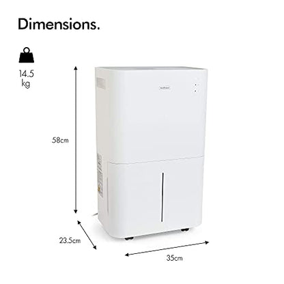 VonHaus Luftentfeuchter 20 L/Tag – LED Display, 24 Hour Timer