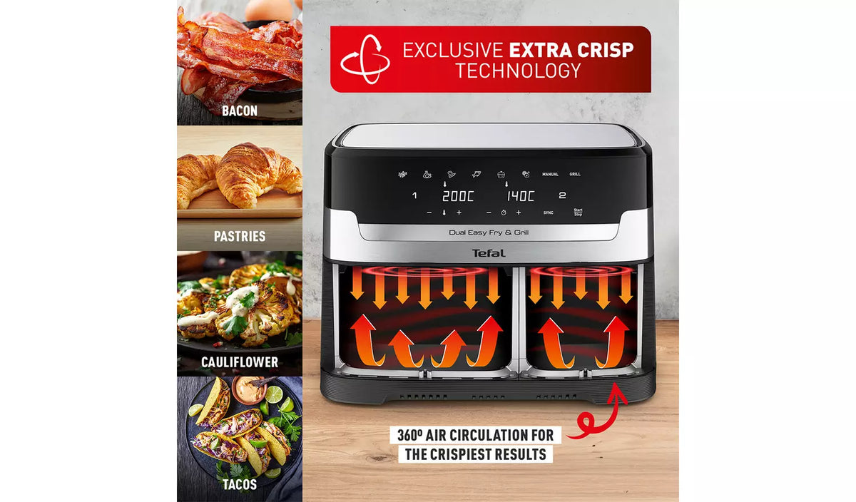 Tefal Heißluftfritteuse Jamie Oliver by Dual Easy Fry & Grill