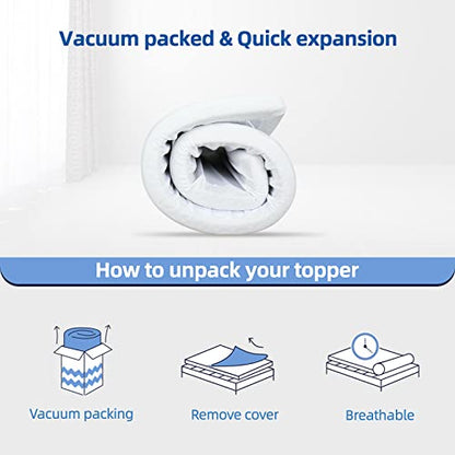 wowttrelax Doppel-Layer 2 Inch Memory Foam Mattress Topper