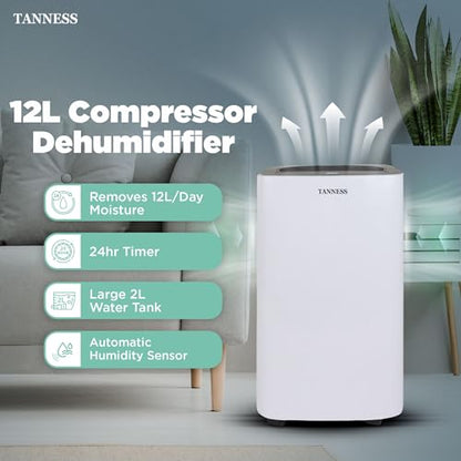 TANNESS 12 L Luftentfeuchter, Luftentfeuchter für Zuhause