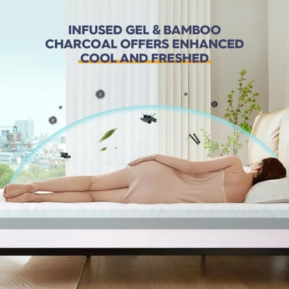 ELEMUSE 4 Inch Memory Foam Mattress Topper Einzel Schlafzimmer