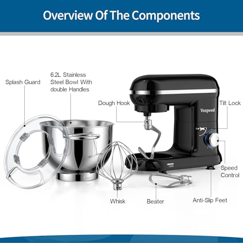 Stand Mixer, Vospeed Food Mixer Dough Standmixer