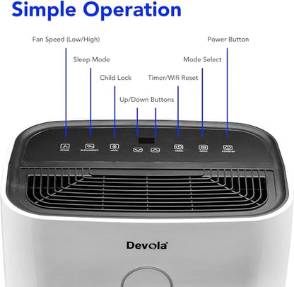 Devola 25 L/Tag Energiesparender Luftentfeuchter