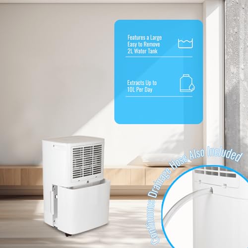 PureMate 10L Mobil & Kompakt Luftentfeuchter 10 Liter