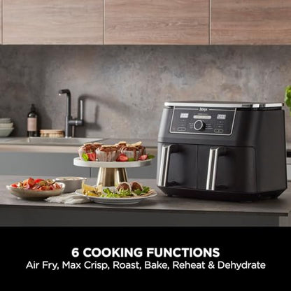 Ninja Foodi Max Doppel Zone Digital Heißluftfritteuse Schwarz AF400UK