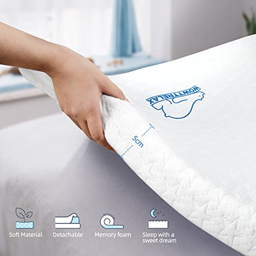 wowttrelax Doppel-Layer 2 Inch Memory Foam Mattress Topper