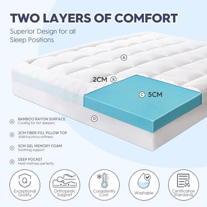ELEMUSE Doppel-layer Memory Foam Mattress Topper