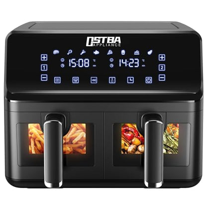 OSTBA Doppel-Heißluftfritteuse, 4+4 L Doppel Zone Heißluftfritteuse
