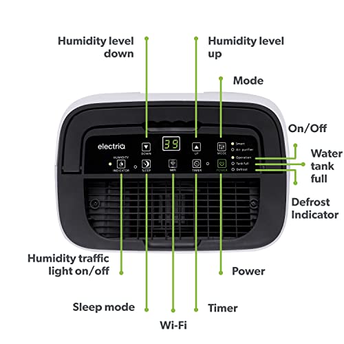 electriQ 12 Liter Smart-WLAN Luftentfeuchter