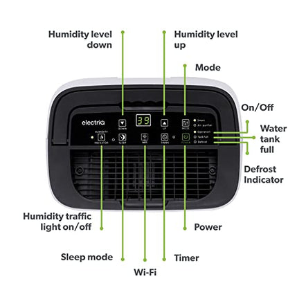 electriQ 12 Liter Smart-WLAN Luftentfeuchter