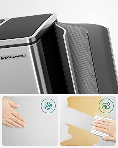 SONGMICS Recycling Bin Stahl Rubbish Bin, Step Bin