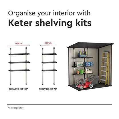 Keter Manor Outdoor Pent Single Door Garden Storage Shed