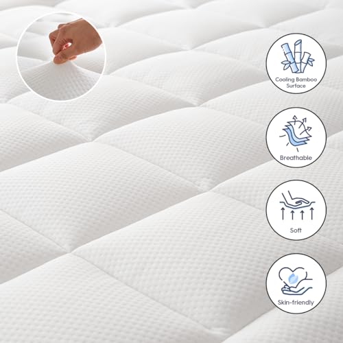 ELEMUSE 4 Inch Memory Foam Mattress Topper Einzel Schlafzimmer