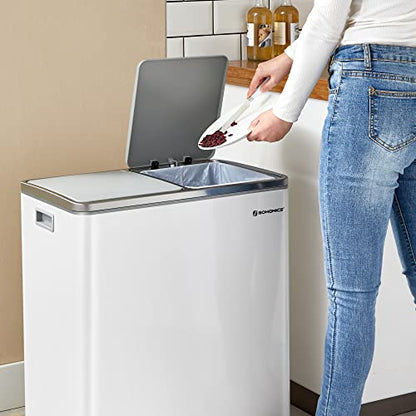 SONGMICS Doppel Rubbish Bin, 2 x 30L Recycling Bin