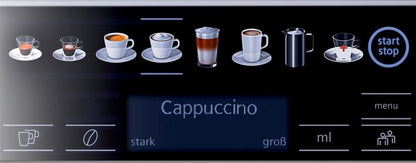 Siemens TE651509DE EQ.6 plus s100 Kaffeevollautomat (konstante Brühtemperatur, Dampf-Reinigung, Doppeltassen-Funktion, 1.500 Watt) metallic