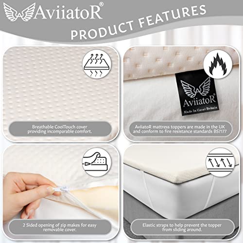 AviiatoR® 5cm Memory Foam Mattress Topper Einzel Schlafzimmer