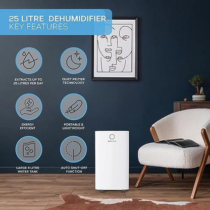 MONHOUSE 25 L/Tag Digitaler Luftentfeuchter – großer 4-L-Tank