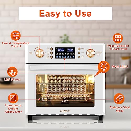 LLIVEKIT 26L Heißluftfritteuse Oven, Oil Free Heißluftfritteuse