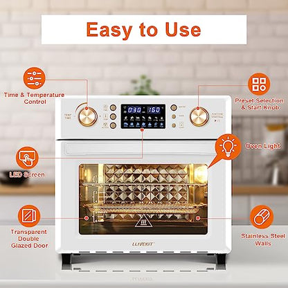LLIVEKIT 26L Heißluftfritteuse Oven, Oil Free Heißluftfritteuse