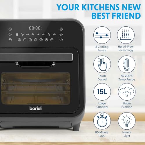 Baridi 12-IN-1 Heißluftfritteuse Steam Oven