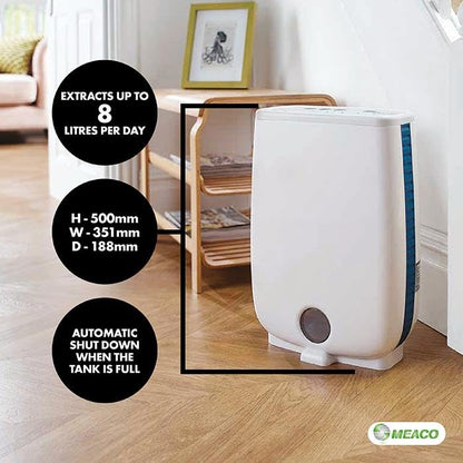 Meaco 8 L/Tag Luftentfeuchter für Zuhause DD8L
