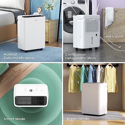 COMFEE' Luftentfeuchter 12 L,Luftentfeuchter für Zuhause,Elektrisch Luftentfeuchter