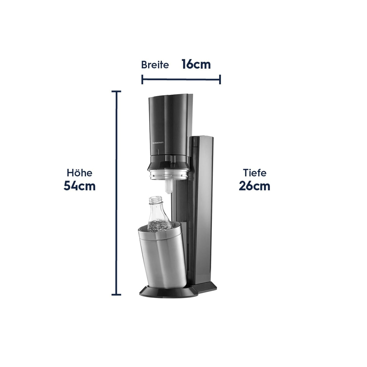 SodaStream Crystal 3.0 Wassersprudler mit 2x Quick-Connect CO2-Zylinder und 2x Glaskaraffen