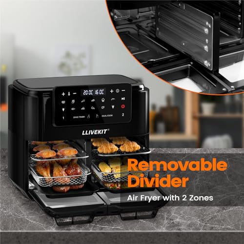 LLIVEKIT Doppel Zone Heißluftfritteuse 12 L