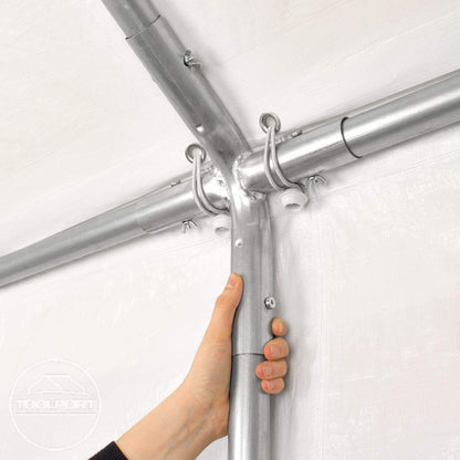 TOOLPORT Hochwertiges Partyzelt 4x6 m Pavillon Zelt PE Plane 450 N Gartenzelt Festzelt Wasserdicht weiß