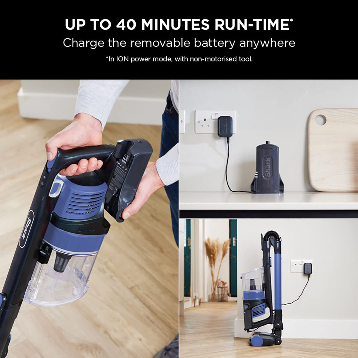 Shark IZ202UK Anti Hair Wrap Blue Cordless Vacuum Cleaner