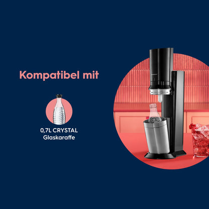 SodaStream Crystal 3.0 Wassersprudler mit 2x Quick-Connect CO2-Zylinder und 2x Glaskaraffen