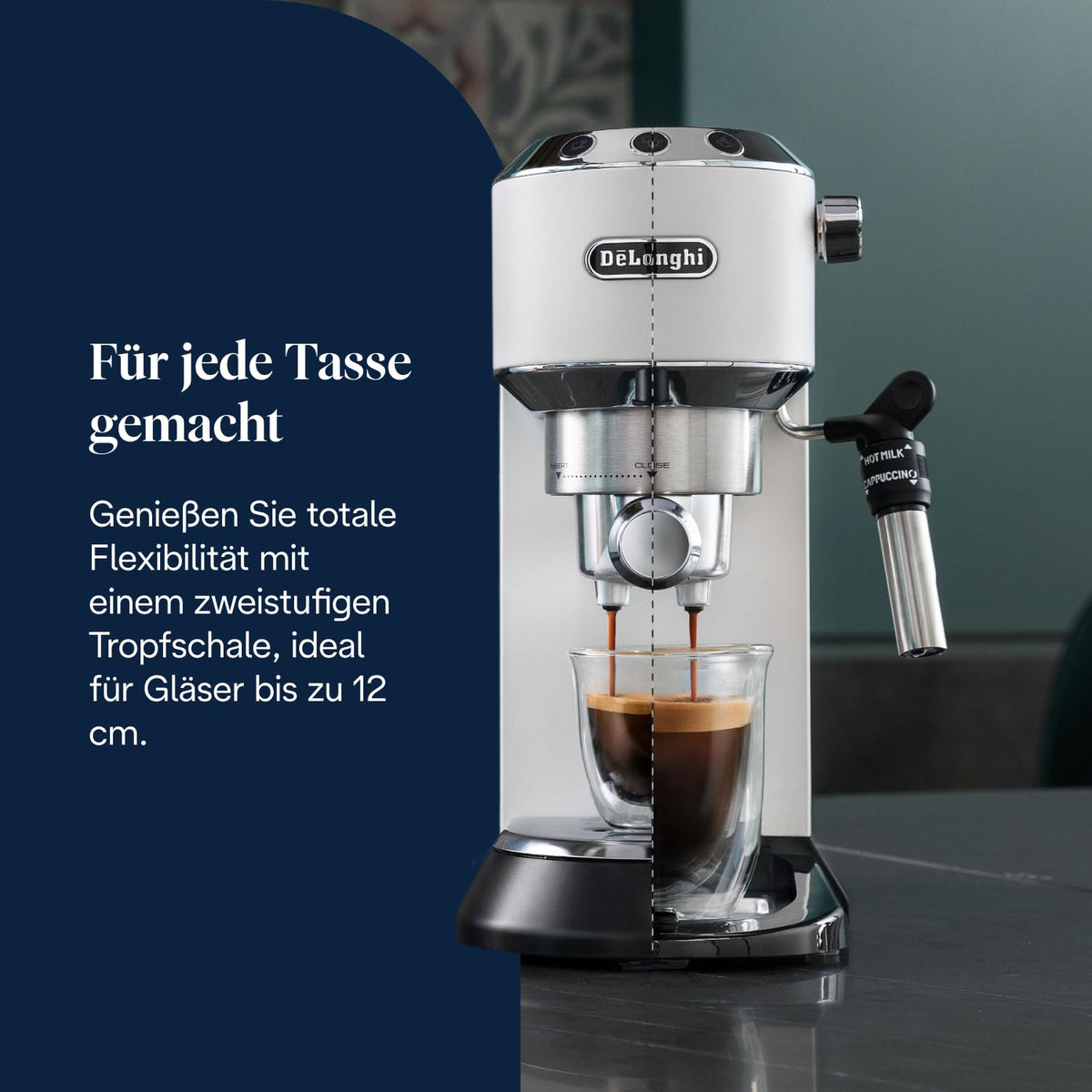 De'Longhi Dedica Style - Espressomaschine mit Manuellem Milchaufschäumer