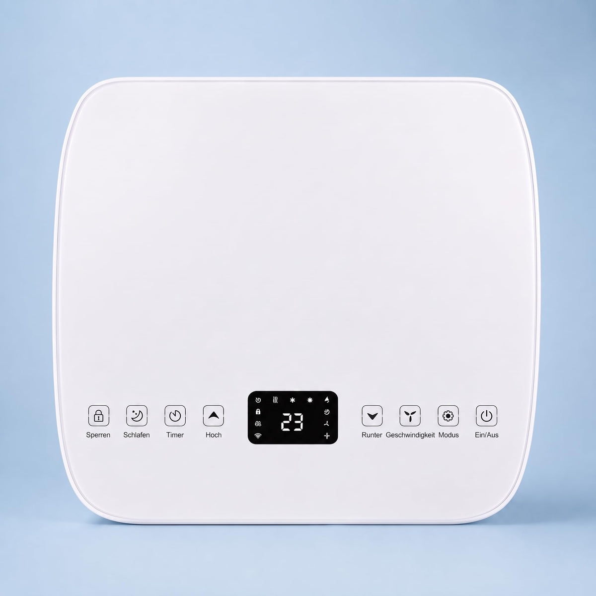Freeze. seven 7000BTU Mobile Klimaanlage Weiß – Monoblock-Klimagerät mit LED-Display & Fernbedienung, Timer und Sleep‑Modus, verstellbarer Luftauslass, Kindersicherung, inkl. Abluftschlauch & Fenster