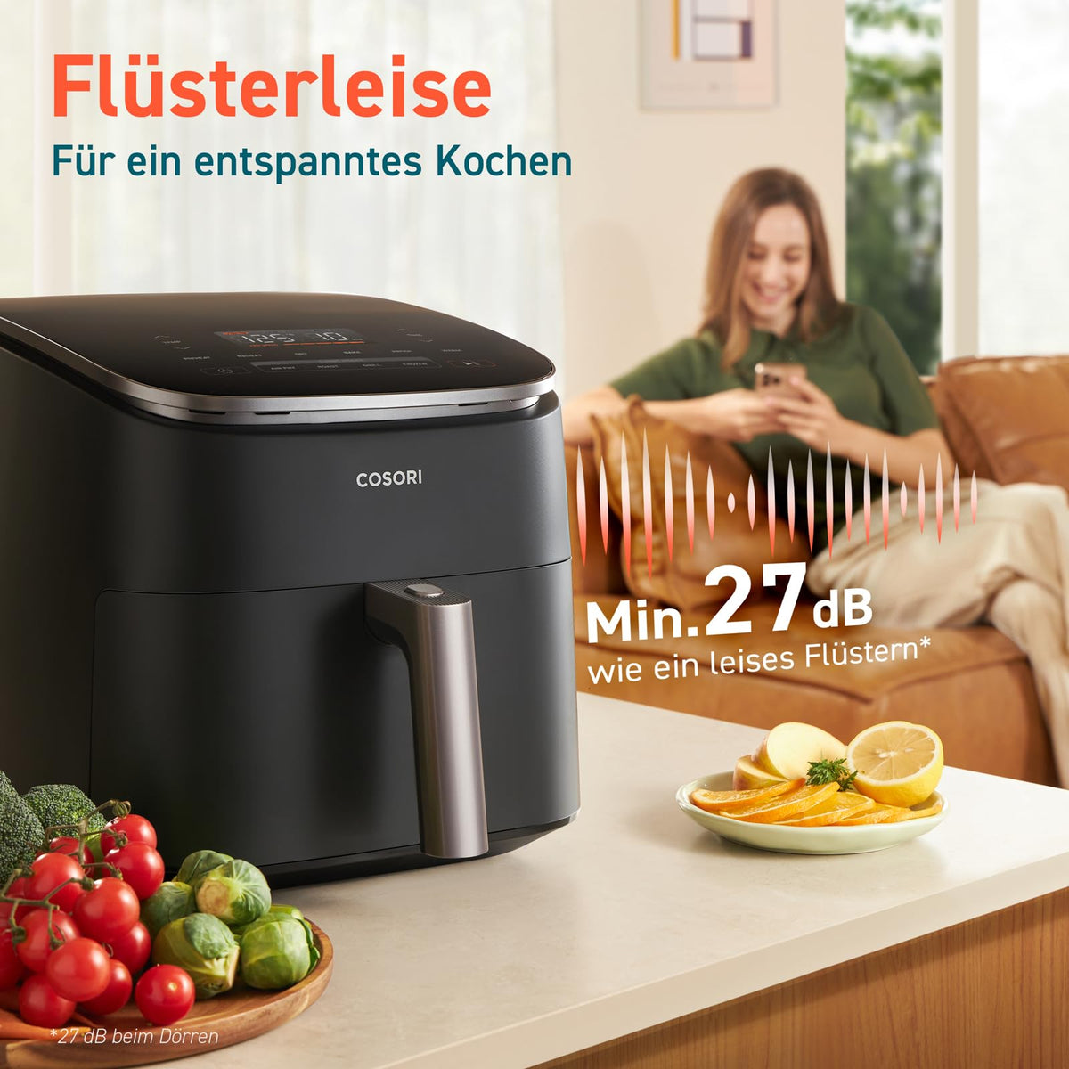 Cosori Airfryer, Turboblaze, 9-in-1 6L Heißluftfritteuse