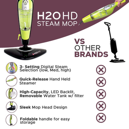 H2O HD Steam Mop and Handheld Steam Cleaner