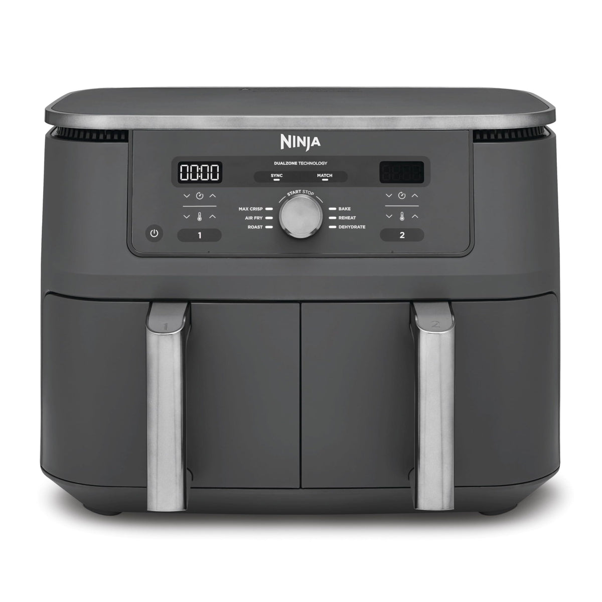 Ninja Dual Zone Digital Hot Air Fryer, 9.5L, 6-in-1, Metallic Grey
