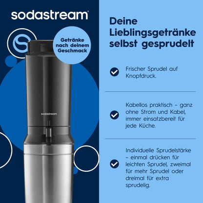 SodaStream CRYSTAL 3.0 Wassersprudler - 2x 0,7L Glaskaraffe & CO2-Zylinder