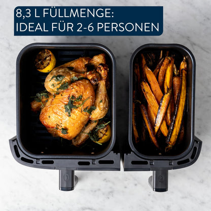 Jamie Oliver by Tefal Dual Drawer Heißluftfritteuse 8,3 L – Airfryer