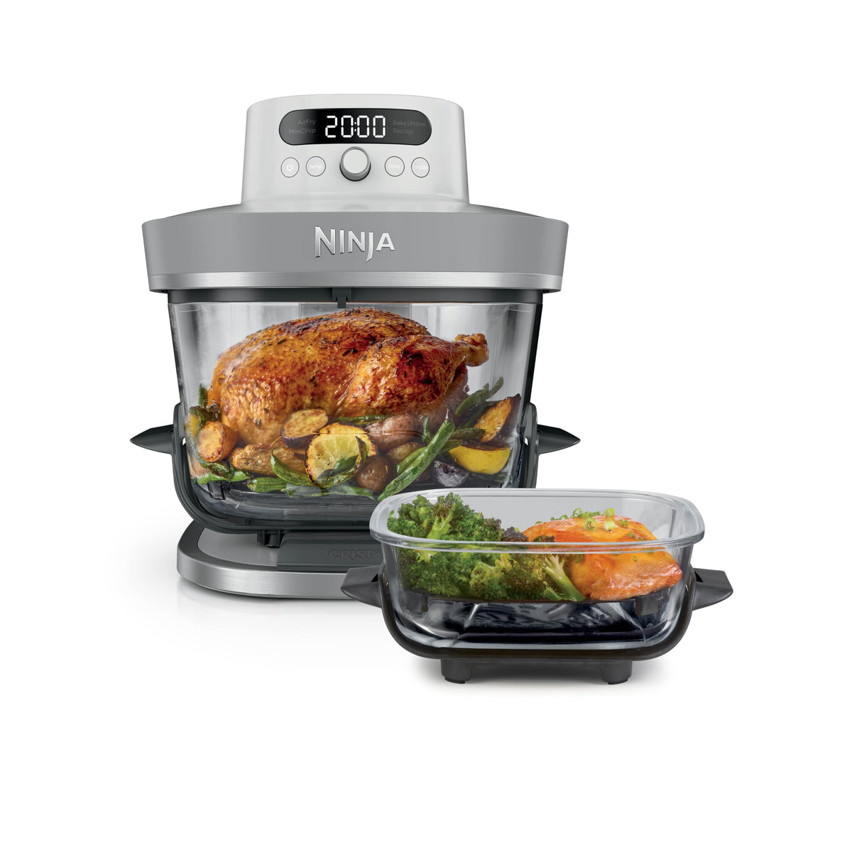 Ninja CRISPi PRO XL Glas-Heißluftfritteuse (Air-Fryer), Weiß AS090EUWH