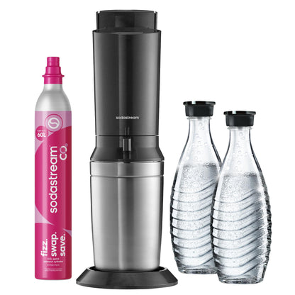 SodaStream CRYSTAL 3.0 Wassersprudler - 2x 0,7L Glaskaraffe & CO2-Zylinder