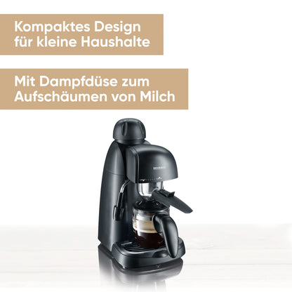 SEVERIN Espressomaschine, kleine Kaffeemaschine, bis zu 2 Tassen Espresso