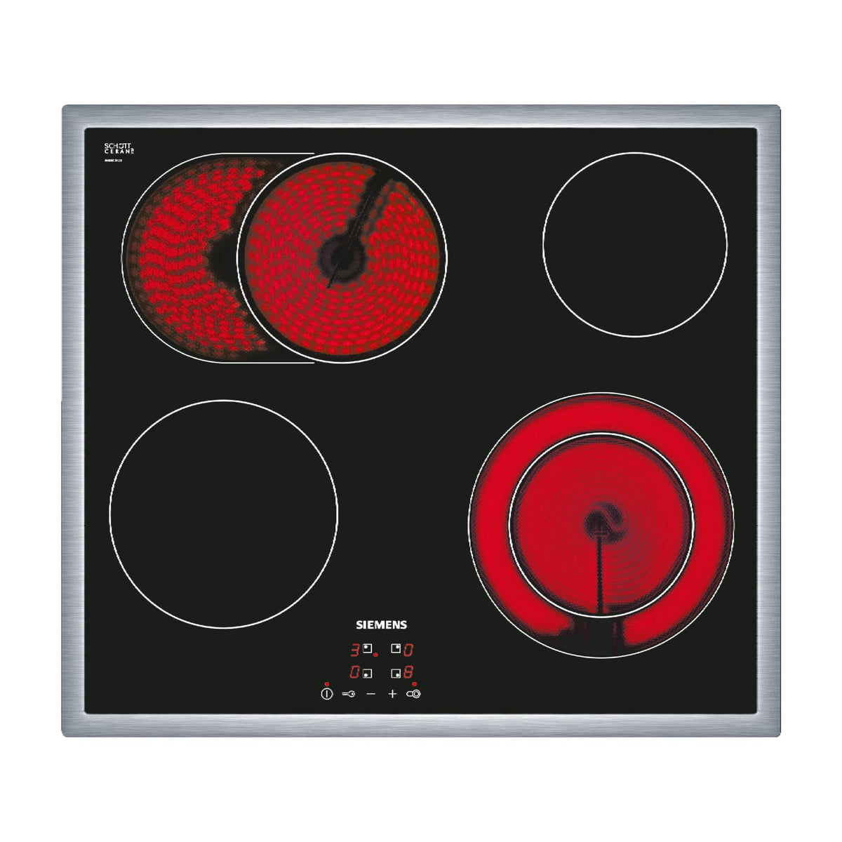 Siemens iQ300 Elektrokochfeld 60 cm Zuschaltbare Bräterzone ET645HN17E