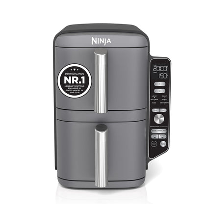 Ninja Double Stack XL Heißluftfritteuse, 9,5 L, 6 Kochfunktionen, Grau