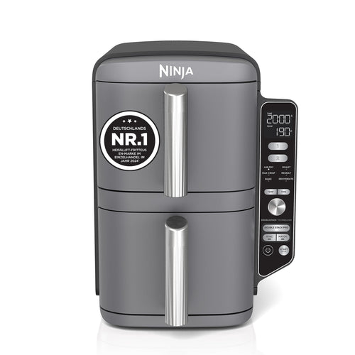 Ninja Double Stack XL Heißluftfritteuse, 9,5 L, 6 Kochfunktionen, Grau