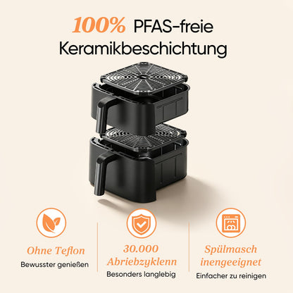 Cosori Airfryer, Turbo Tower Pro, 10,8L Dual Blaze Tech