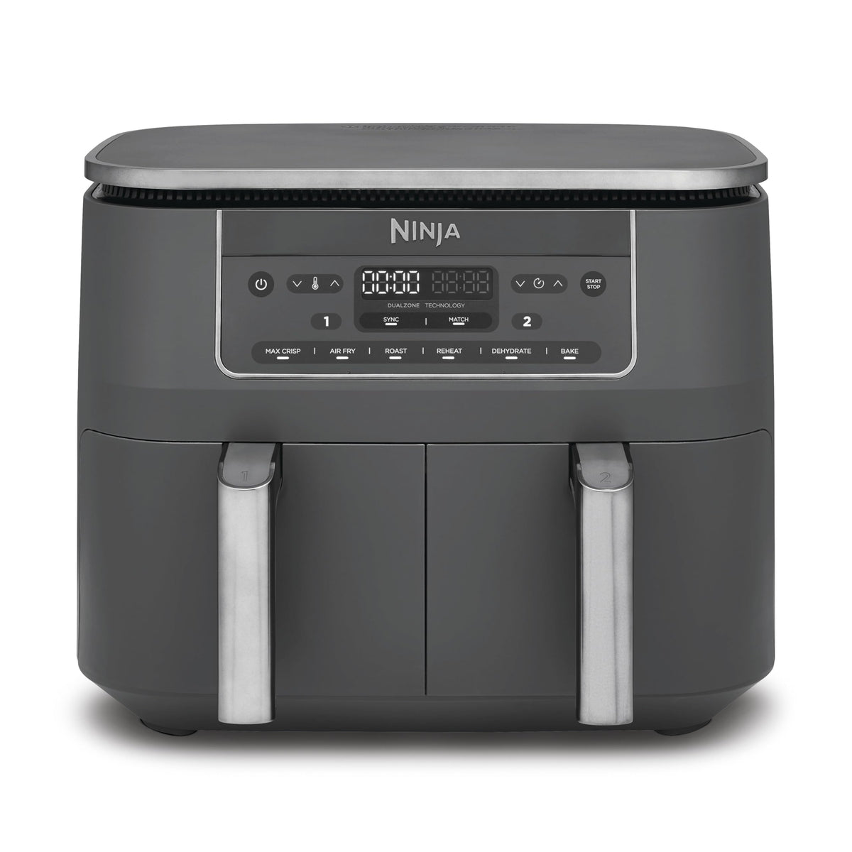 Ninja Dual Zone digitale Heißluftfritteuse, 7,6 L, 6-in-1, Metallic Grau