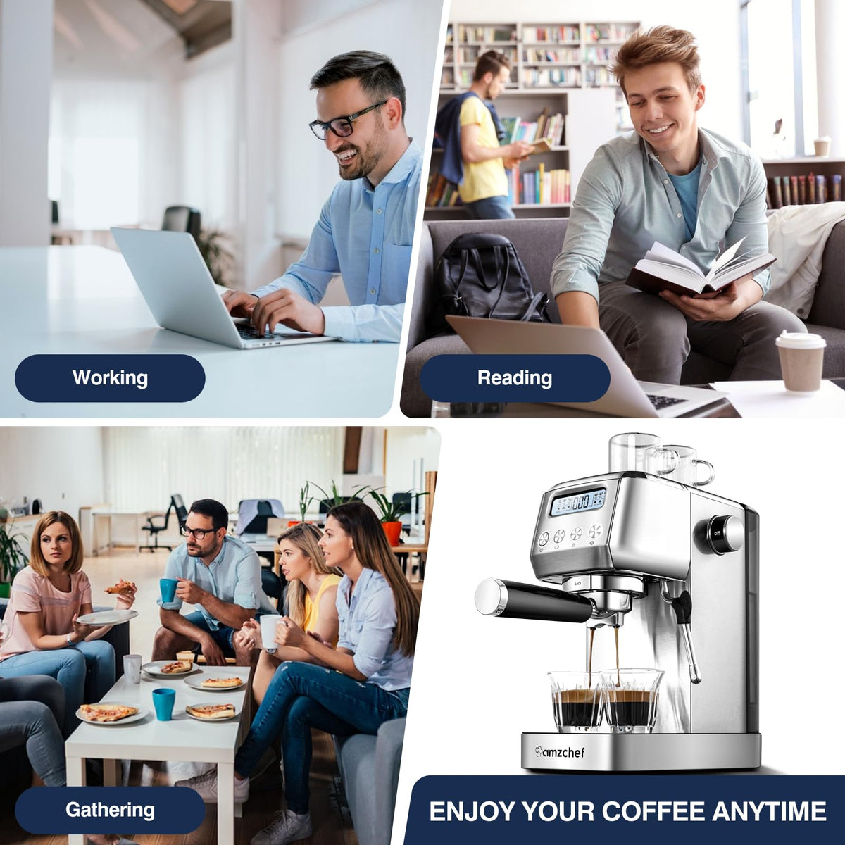 AMZCHEF 20 Bar Espresso Kaffeemaschinen